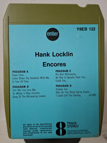 Track tape hank locklin - track,